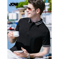 JOW/乔沃桑蚕丝短袖T恤男商务休闲翻领POLO衫亚麻薄款半袖针织T恤