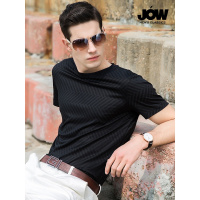 JOW/乔沃桑蚕丝T恤男短袖夏季圆领薄款冰丝打底衫印花丝光棉上衣