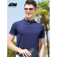 乔沃/JOW 经典三色纹保罗衫 男士短袖翻领T恤