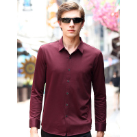 JOW 羊毛长袖薄款男士秋季衬衫商务正装