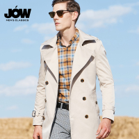 JOW乔沃秋季男式时尚休闲翻领中长款军旅风衣