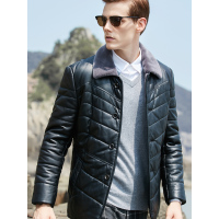 JOW乔沃纯皮秋冬男式时尚休闲皮衣外套