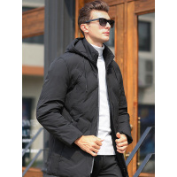 JOW 连帽棉服长款秋季厚款保暖男士棉衣