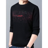 JOW乔沃 加绒卫衣长袖秋季打底衫搭配男装时尚体恤T恤印花款