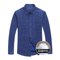 JOW/乔沃秋冬男式格子棉质白鸭绒羽绒衬衫