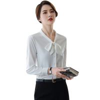 罗蒙长袖衬衫女修身显瘦韩版职业ol上班百搭打底衬衣