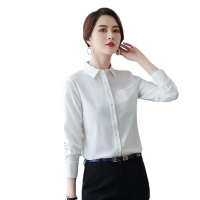 罗蒙衬衫女长袖衬衫商务工作上班纯色百搭打底衬衣