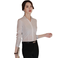 罗蒙长袖衬衫女修身显瘦韩版商务ol上班百搭打底衬衣