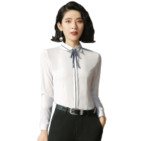 罗蒙长袖衬衫女修身显瘦韩版百搭打底衬衣