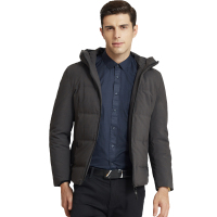 雪中飞休闲男士羽绒服短款2019新款气质潮流中青年连帽外套修身帅气