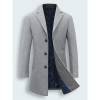 雪中飞秋冬新款羊毛大衣男士中长款商务休闲毛呢外套