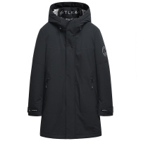 雪中飞秋冬户外宽松拼色大码工装羽绒服时尚男外套