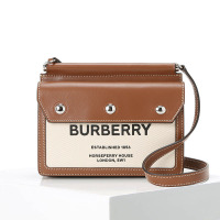 预售BURBERRY Title 口盖包 字母徽标 帆布织物 8014611