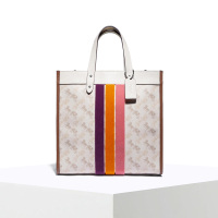 20新款 COACH\蔻驰 手提托特包 马车印花PVC