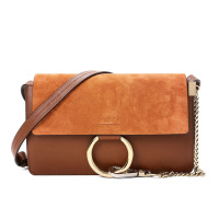 预订 CHLOE蔻依 Faye口盖包 单肩斜挎包 小号 环扣粒面皮拼麂皮CHC15US127