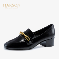 HARSON/哈森 春季金属饰扣漆皮女鞋HS92402