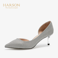 HARSON/哈森 夏季水钻纯色中空晚宴女鞋HM96501