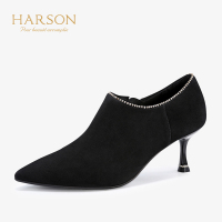 HARSON/哈森 秋季水钻羊反绒深口女鞋HL91408