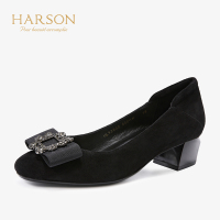 HARSON/哈森 秋季水钻方扣低跟女鞋HL92902