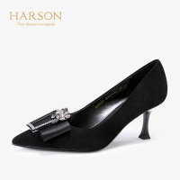 HARSON/哈森 秋季水钻饰扣猫跟女鞋HL96027