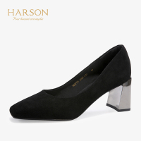 HARSON/哈森 秋季纯色粗跟女鞋HL97171