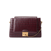 哈森石头纹斜挎休闲包单肩女包时尚牛皮商务HA74517