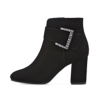 HARSON/哈森圆头粗跟短筒短靴HA82409