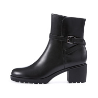 HARSON/哈森圆头粗跟短筒短靴HA88401