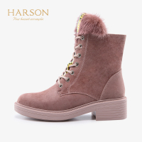 HARSON/哈森圆头方跟短筒短靴HA91438