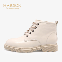 HARSON/哈森圆头方跟短筒短靴HA97116