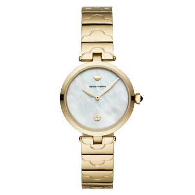 阿玛尼EMPORIO ARMANI金色新款小表盘手表女 小巧简约女士手表