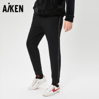 aiken/爱肯冬季加厚休闲裤男修身小脚裤弹力韩版男裤子潮流长裤