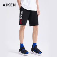 aiken/爱肯2019新短裤男潮黑色运动短裤中短裤抽绳裤子