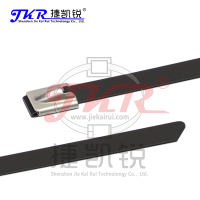 捷凯锐(JKR)304包塑粘塑不锈钢扎带5.6*1550MM船用自锁扎带电缆扎带捆绑带