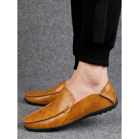 英伦班纳(ENLEN&BENNA)春秋季豆豆鞋男真皮软皮软底透气休闲皮鞋韩版一脚蹬懒人驾车男鞋子