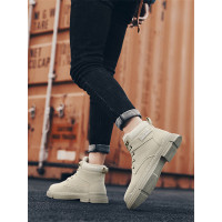 英伦班纳(ENLEN&BENNA)冬季男鞋英伦风马丁靴子高帮潮鞋加绒保暖棉鞋雪地靴短靴