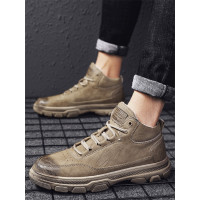 英伦班纳(ENLEN&BENNA)男士马丁靴2019年新款高帮男鞋冬季加绒保暖棉鞋