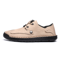 英伦班纳(ENLEN&BENNA)四季大码男鞋潮流休闲皮鞋男套脚百搭豆豆鞋超纤皮手工鞋