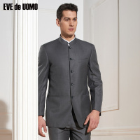 依文男士羊毛西服上衣立领商务男士中山装西装外套EA550162