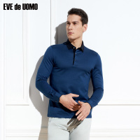 依文春季男士T恤长袖polo衫男纯色T恤EF560002