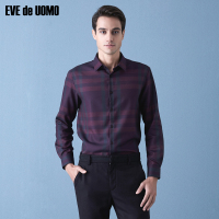 EVE de UOMO/依文男士长袖衬衫男商务休闲格纹尖领衬衫EC760401