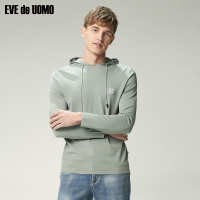 依文男卫衣新款连帽长袖高弹力纯色休闲T恤外套 青年EF580002