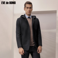 依文男士羊毛针织单西无开衩黑色便西外套上衣 两粒扣EA770003