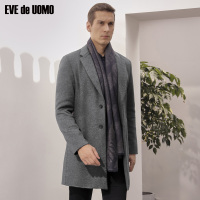 依文秋冬 100%羊毛男黑色灰色 商务舒适外套