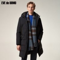 依文羽绒服男2018新款商务连帽中长款白鸭绒男士冬季外套