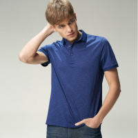 依文春季新款男士短袖T恤翻领商务衬衫领 polo衫体恤 衫EF680362