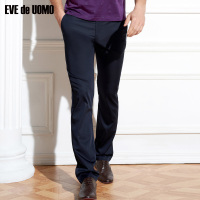 依文商务休闲便裤长裤纯色直筒长裤男裤一款两色