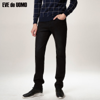 依文弹力直筒牛仔裤男秋季新款韩版潮流男士修身中腰裤