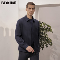 依文夹克男外套商务休闲中年翻领轻薄夹克双面工装夹克男