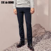 依文休闲裤男 男裤子 休闲裤秋冬 男士深蓝直筒微弹长裤